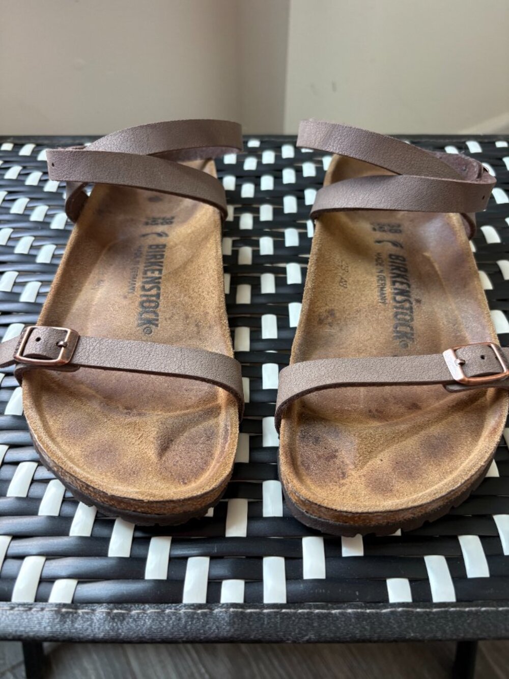 Birkenstock Yara Mocha Brown Birko-Flor Ankle Strap Sandals Women's EU38 US7-7.5 - Picture 2 of 7